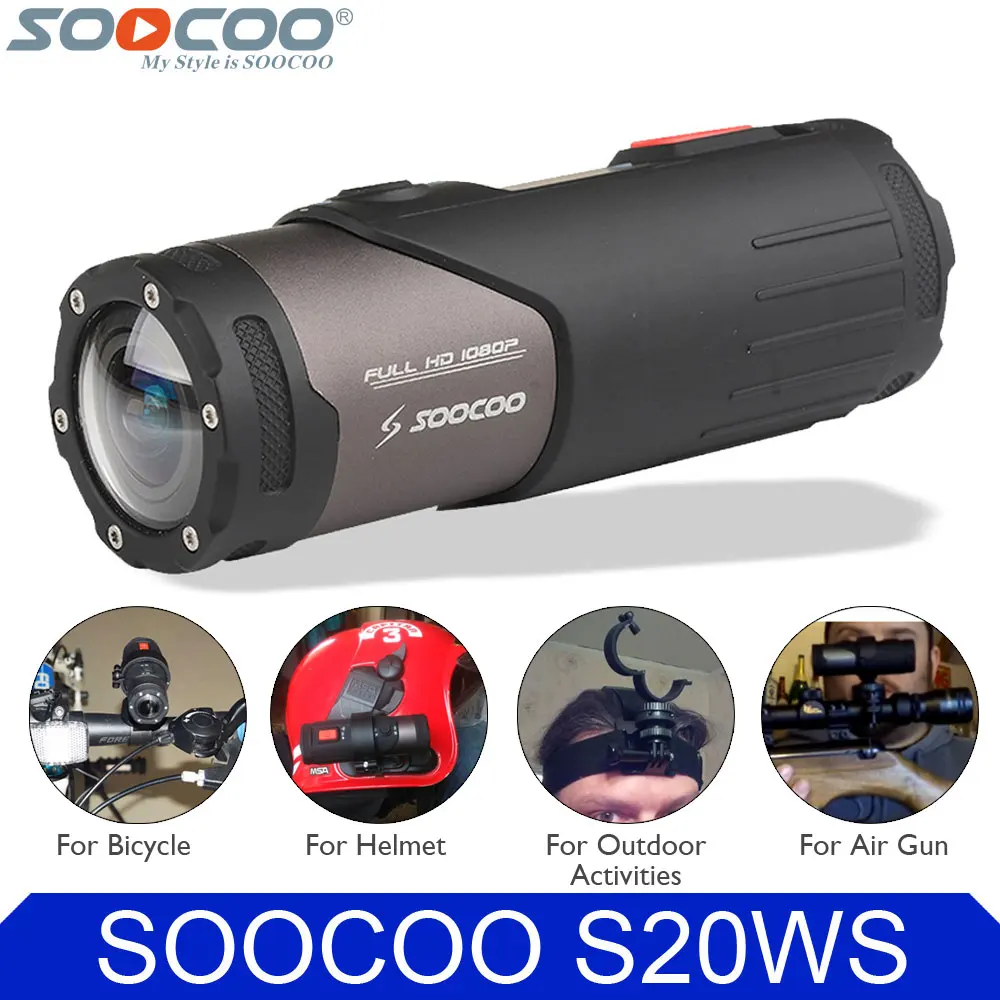 Оригинальный soocoo на s20ws Wi-Fi спорт действий видео Камера Водонепроницаемый 10 М 1080 P