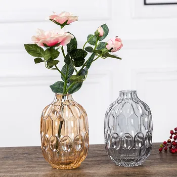 

High Quality Simplicity Nordic Vase Decoration Home Adorn Glass Tabletop Vases Creative European Desktop Adorn Vase Gift