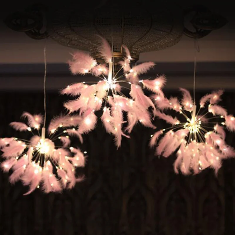 

Hanging String Light DIY feather firework Fairy Garland christmas Wedding lights outdoor Twinkle Lights Usb Remote Control