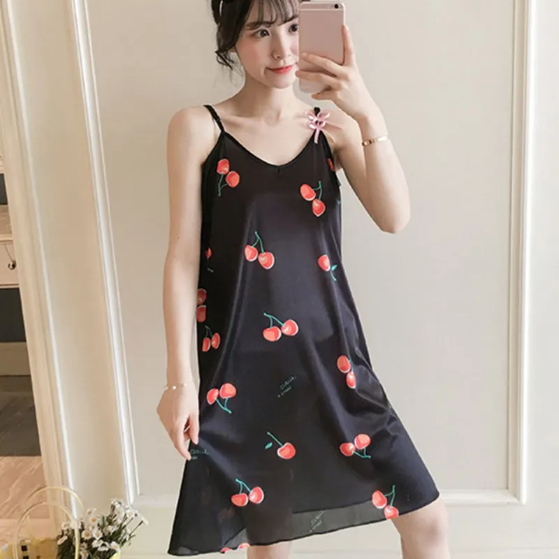 

Women Causal Sleepwear Sexy Nightgown Summer Women's Cartoon Print Nightdress
