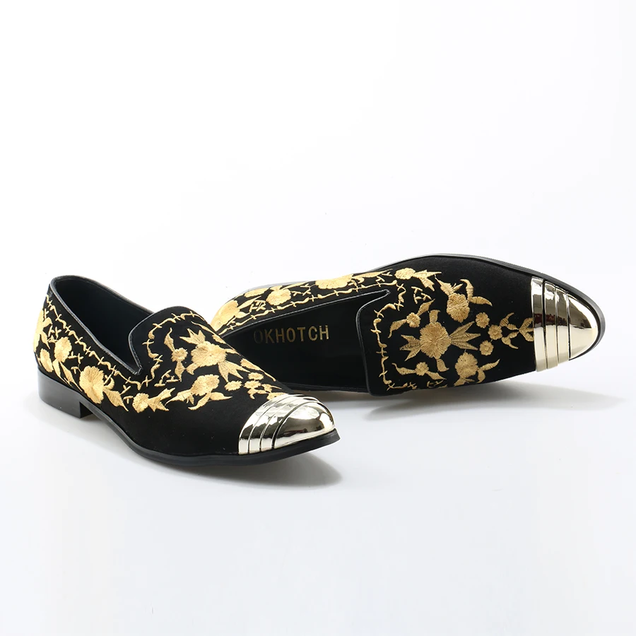 Designer Chaussures Marée Paresseux Mocassins Or Floral 1 Métal Pointu As Fumeur Mode Homme Slip 2 Sur as Pic Chaude Bout Appartements Occasionnels Pantoufles Okhotcn wnqUtCvY
