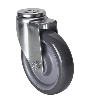 

1PC EDL Medium 5 Inch Casters Wheels 150Kg Polyurethane PU Wheels Castors Bolt Hole Bearing Swivel Roller Industrial for trolley