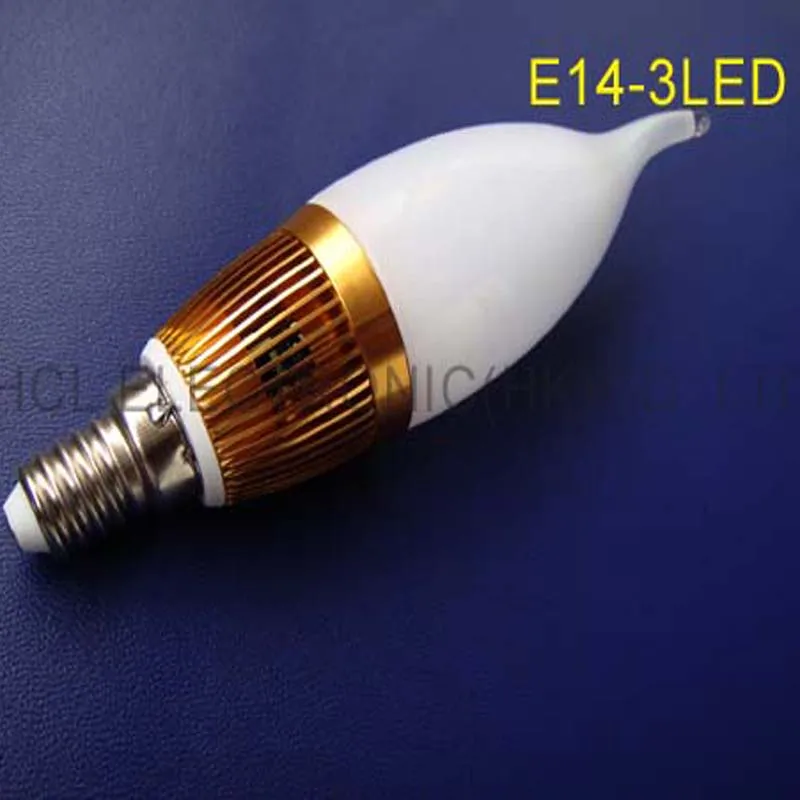 

High quality E14 3x1W high power led candle light free shipping 2pcs/lot