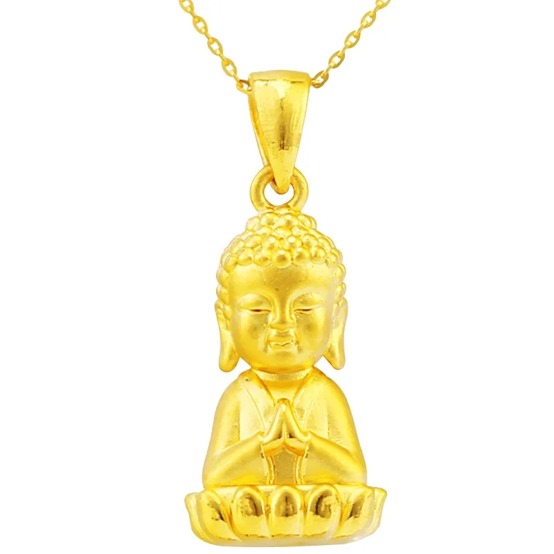 

24K Yellow Gold Pendant Real 999 3D Yellow Gold Buddha Necklace Pendant P6227