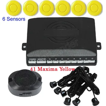 

hot sale Car Parking sensor Reverse Backup Radar System 6 Sensors 44 colors for choice sound alert buzzer great quality