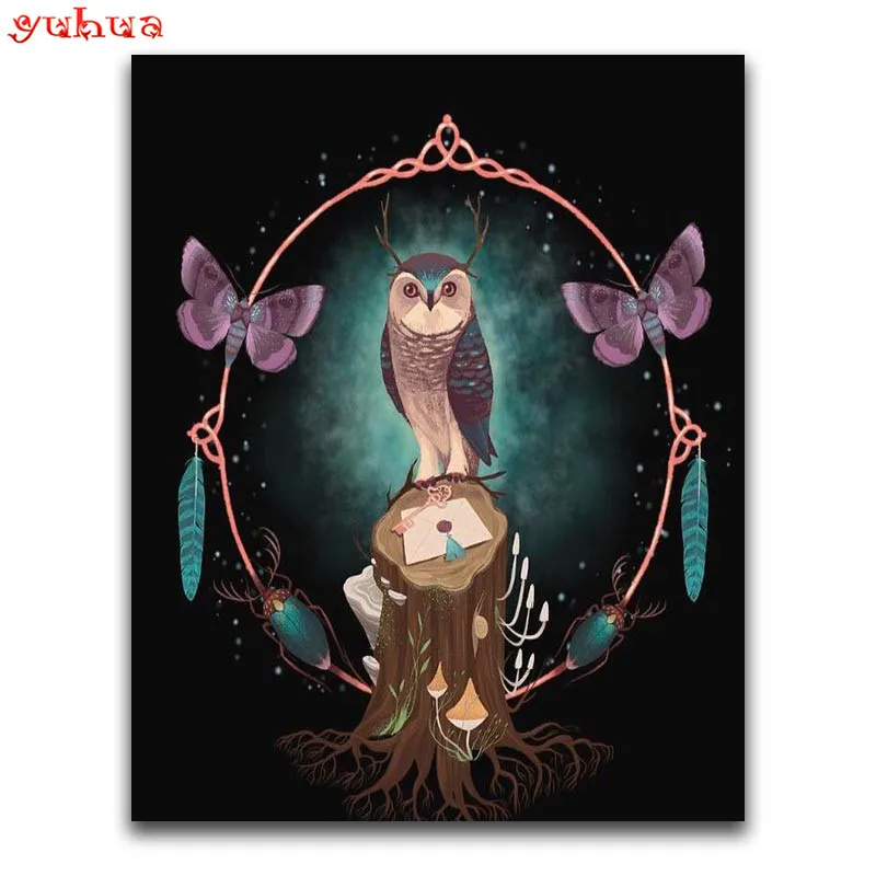 Full Square Diamond painting Owl DIY 3D Diamond mosaic Cartoon bird Full Round Diamond embroidery Cross stitch Animal eagle