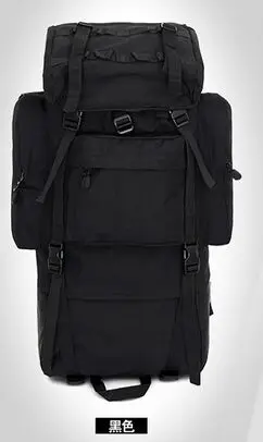 Армейский уличный водонепроницаемый рюкзак 65л. Вместительная сумка для мужчин и женщин, тактический рюкзак спецназа - Цвет: BK