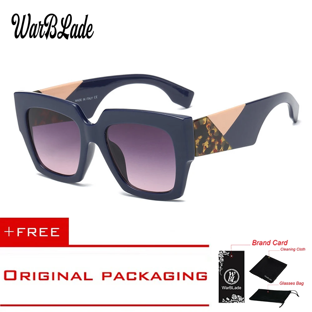 WarBLade квадратная большая рама солнцезащитные очки для женщин и мужчин бренд новые градиентные солнцезащитные очки унисекс Oculos UV400 очки