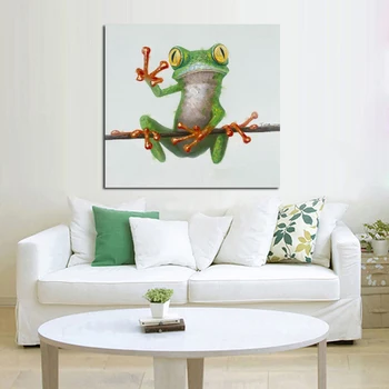 

Large Size Lovely Frog Canvas Painting Art Animal Oil Paintings Wild Animals quadro de poster with vivid color for bedroom decor