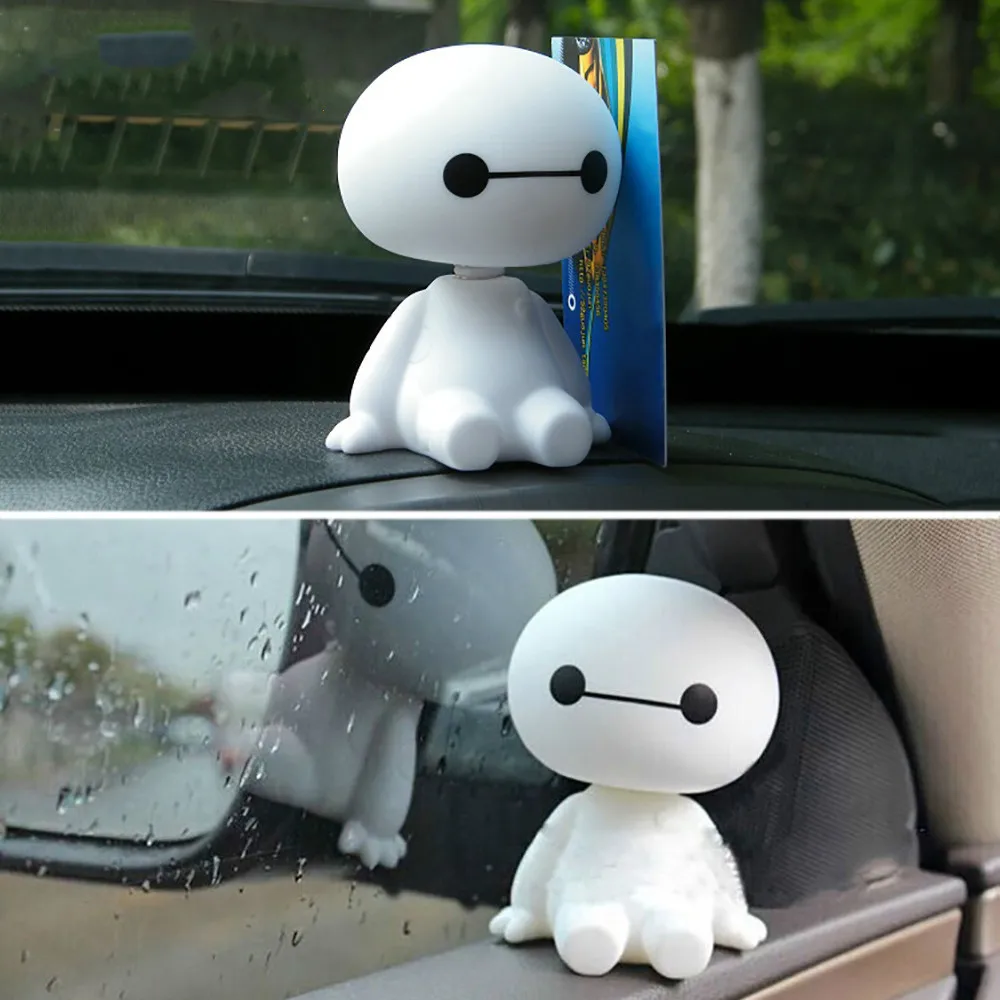 

Cartoon Plastic Baymax Robot Shaking Head Figure Car Ornaments Auto Interior Decorations Big Hero Doll Toys Ornament Accessories