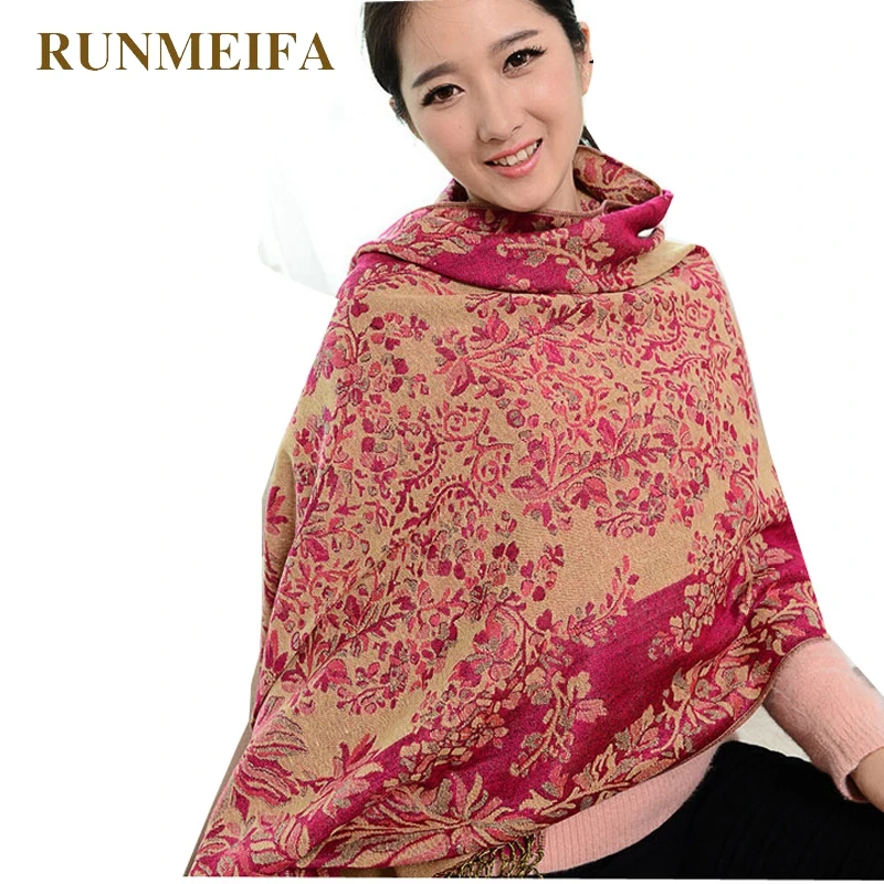 

free shipping Autumn and Winter scarf women fashion scarf pashmina upscale jacquard scarves national style flower casual shawl