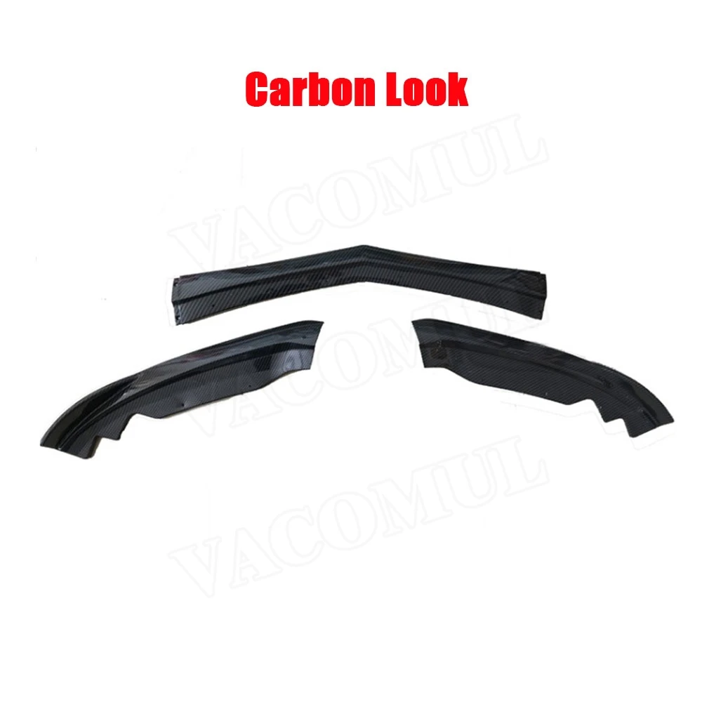 Передний передний спойлер для губ Cadillac ATS- 3 шт./компл. ABS Карбон черная головка бампер подбородок Лопата защита автомобиля Стайлинг - Цвет: Carbon Look