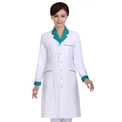 

According to the grid nurses clothes white lab coat waist drugstore beauty female doctor clothes long - sleeved winter clothes d