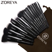 Zoreya Brand 15pcs Black Makeup Brushes Set Eye Shadow Powder Foundation Brush For Makeup Best Blending
