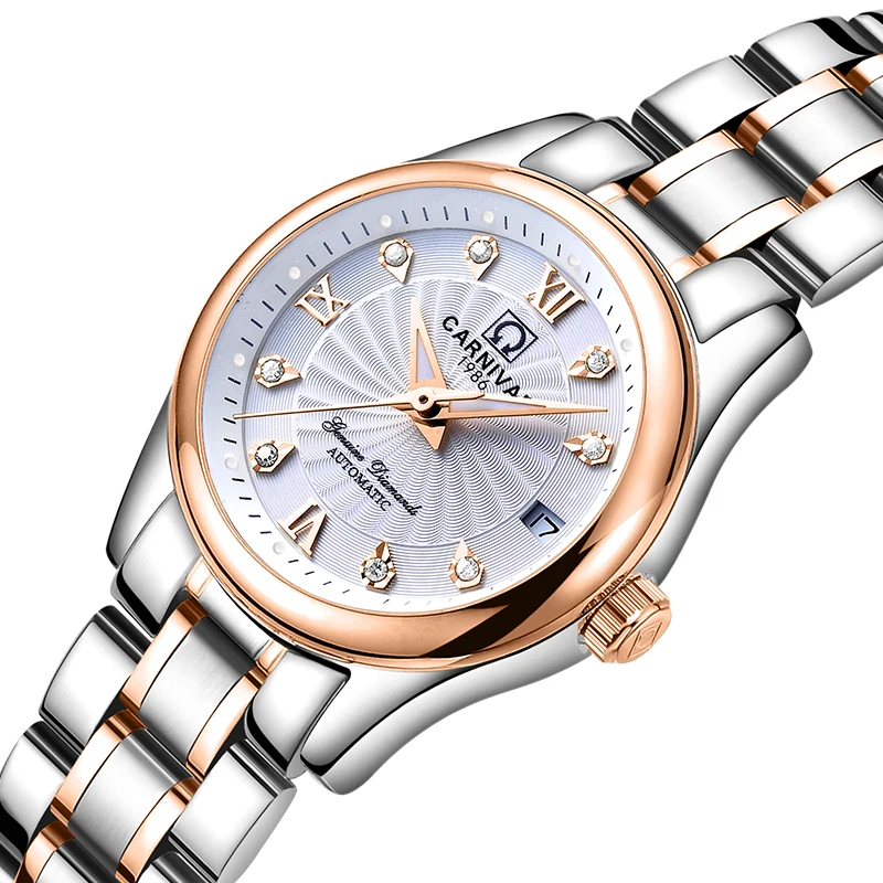 

New Switzerland Carnival Luxury Brand Automatic Mechanical Women's Watches Sapphire Waterproof Diamond Auto Date Clocks C-8830-8