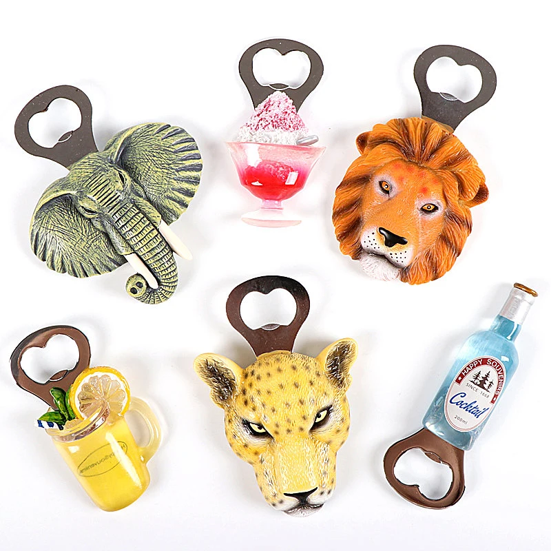 

Beer Opener Animal Fridge Magnet Sticker Creative Features Craft Ornament Lemon Wine Bottle Opener Convenient decoration and cre