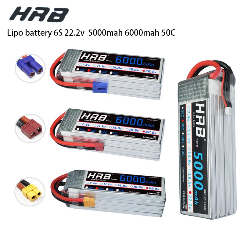 

Free Shipping to UK HRB Lipo 6S Battery 22.2V 5000mAh 6000mAh 50C Max 100C For RC Car Quadcopter Helicopter Multicopter Drone