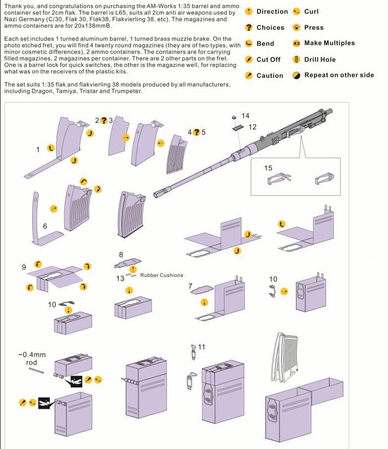 1 35 Scale 2cm Flak 38 Barrel Magazine And Ammo Box Set Metal Model Accessory Aliexpress