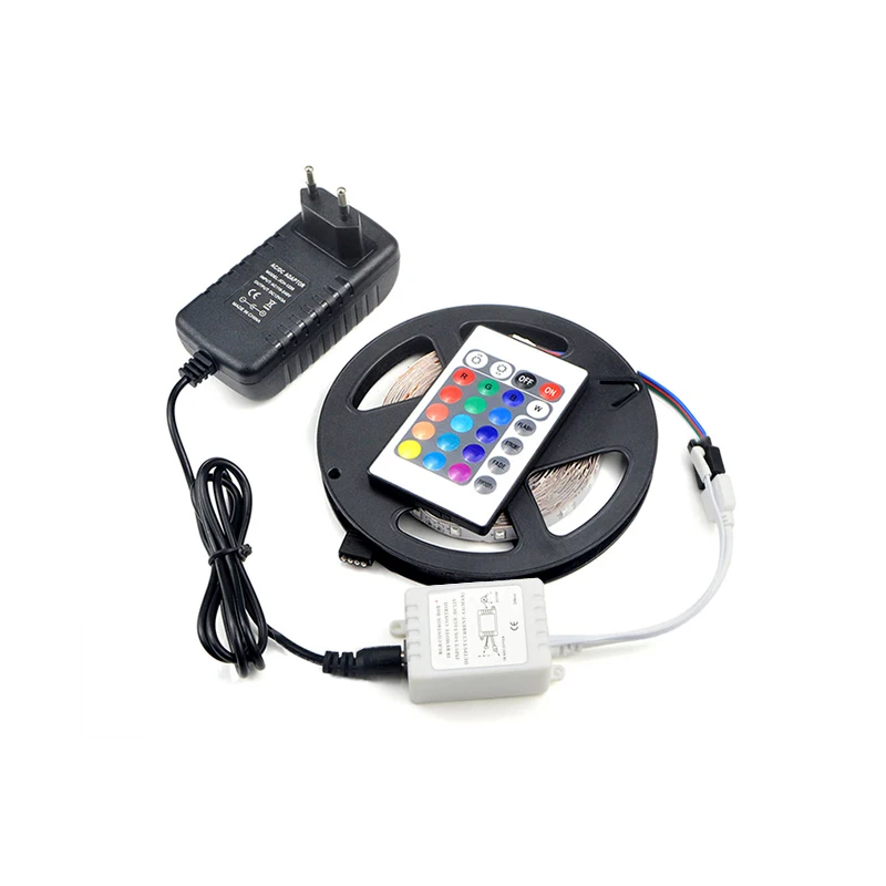 5 м 3528 SMD RGB Светодиодная лента Гибкая 300 светодиодный s световая ЕС вилка 12 В 3A