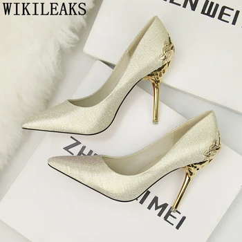 gold wedding heels for bride