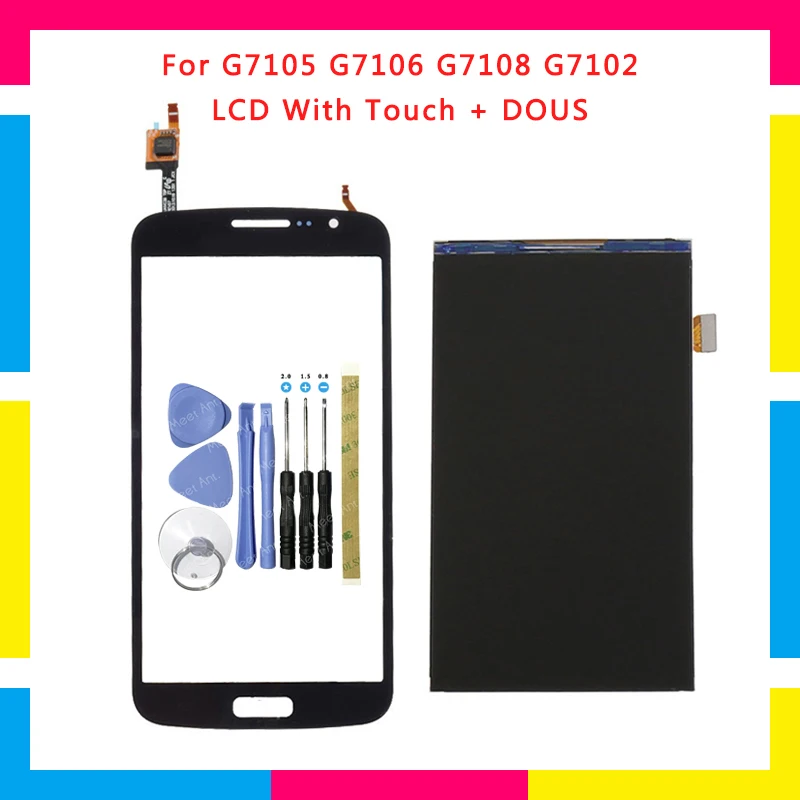 

High Quality LCD Display With Touch Screen Digitizer Sensor For Samsung Galaxy Grand 2 Duos G7105 G7106 G7108 G7102 + Tools