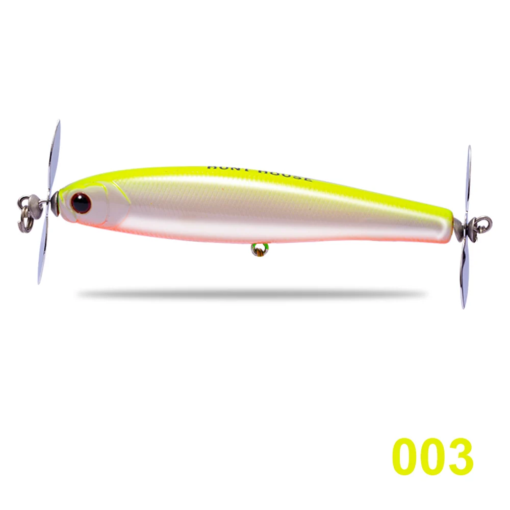 new fishing lures prop pencil bait stainless prop bass lure fishing wobblers floating artificiali pesca mare 90mm 14.5g - Цвет: 90mm14.5g003