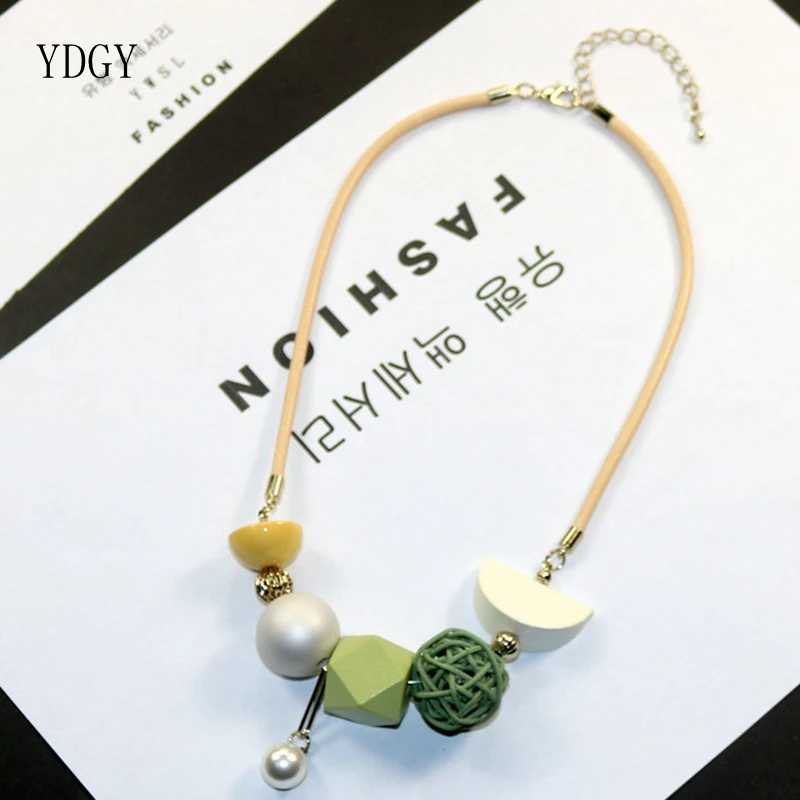 Весеннее Новое деревянное жемчужное подвесное ожерелье YDGY2019 Женская Корейская
