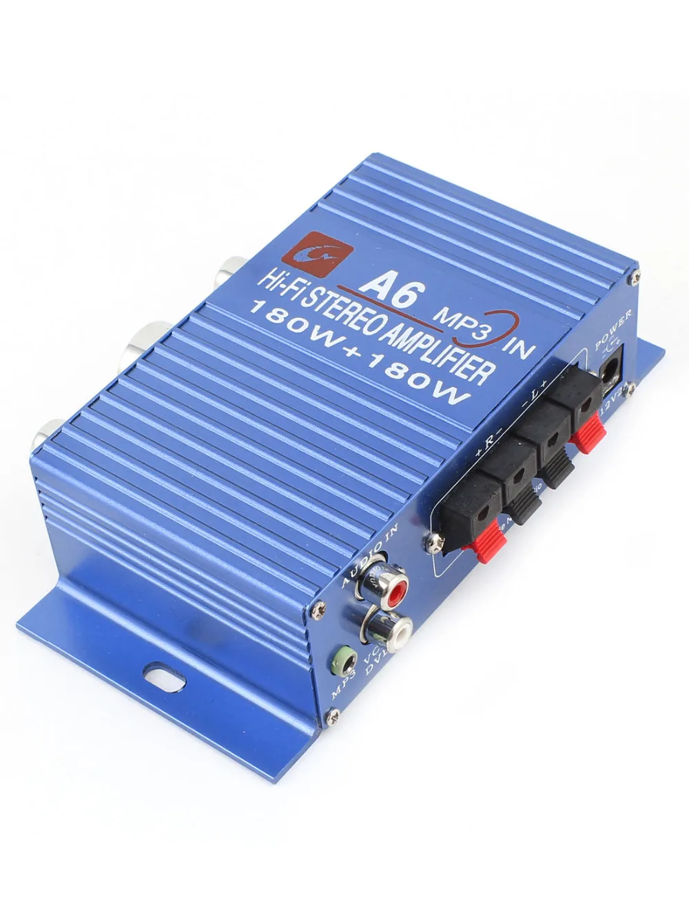 DC 12V 180W Car Blue Aluminum Mini Hifi Stereo Audio Power Amplifier UXCELL