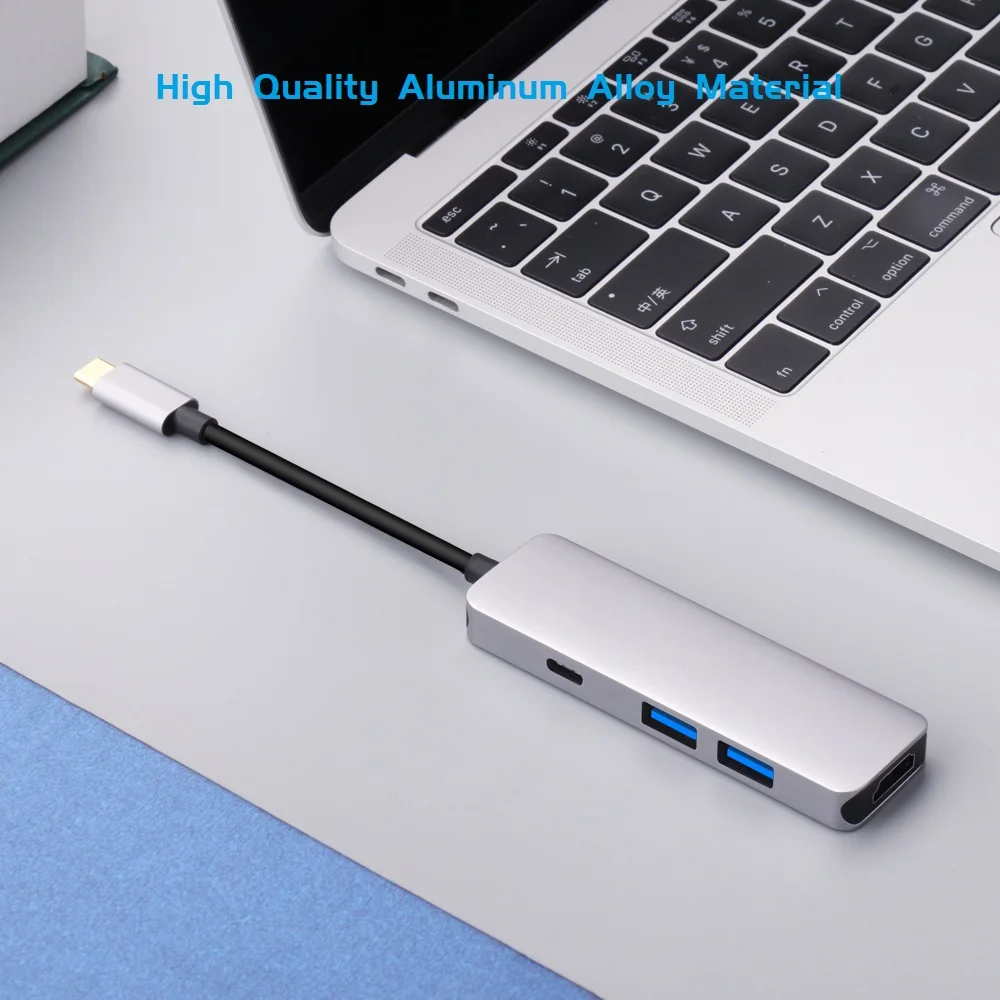 Продажа Тип с разъемами типа c и 2 Порты и разъёмы USB3.0 HUB + 4 K HDMI + зарядка PD серебро Алюминий сплав OTG адаптер font b usb b font концентратор конвертер для Mac Book Xiaomi