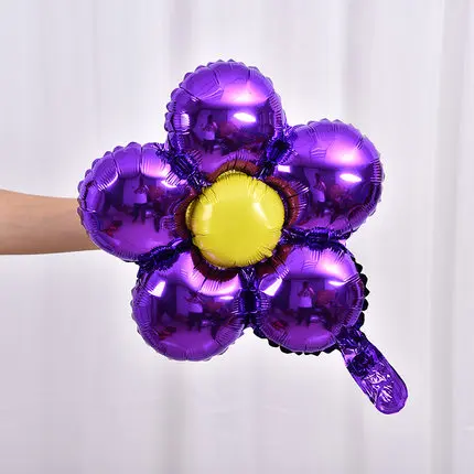 1pc 18inch birthday flower balloon five petals flower Foil balloons Wedding favors and gifts birthday party decorations globos - Цвет: 1pc purple