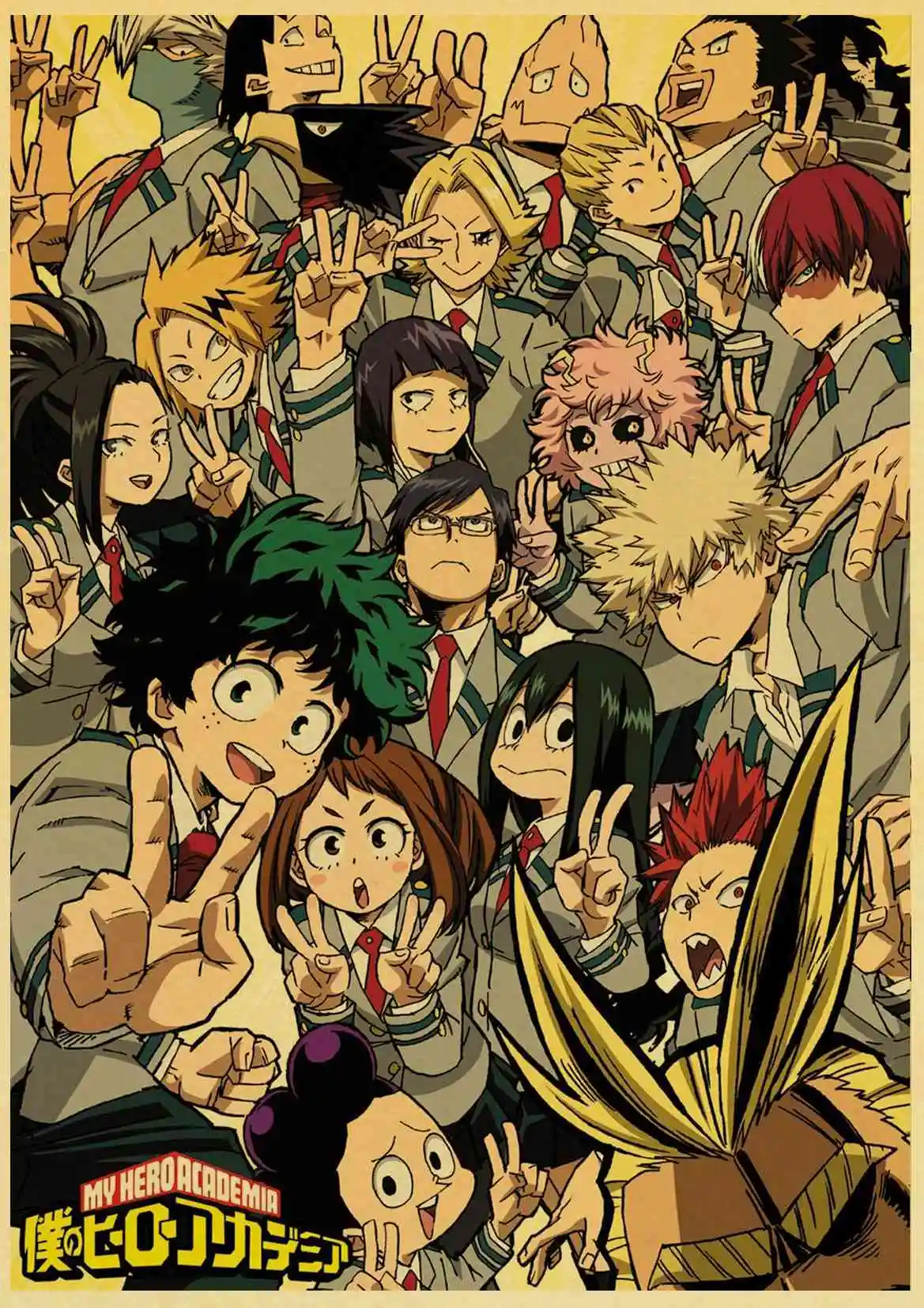 Японский мультфильм аниме My Hero Academy Midoriya izku винтажный бумажный плакат настенная живопись украшение дома 42X30 см 30X21 см