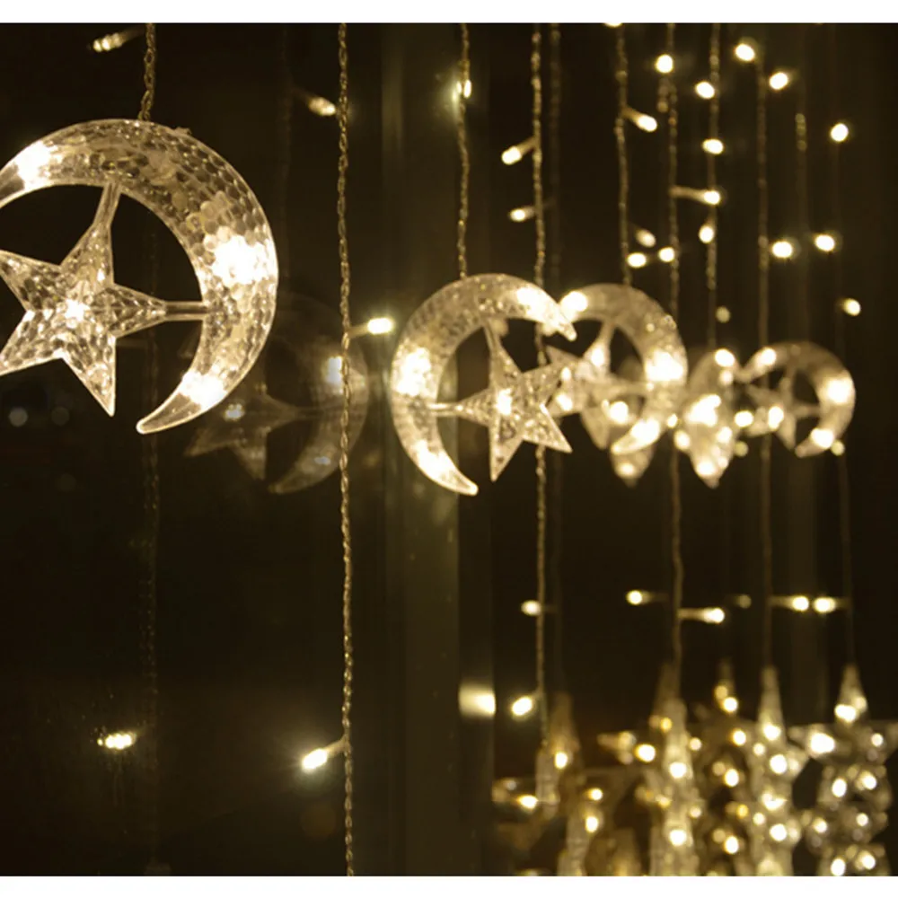 

Star Curtain String Lights LED Star Curtain Lights, Window Curtain String Light Moon Star String Light Drop Shipping