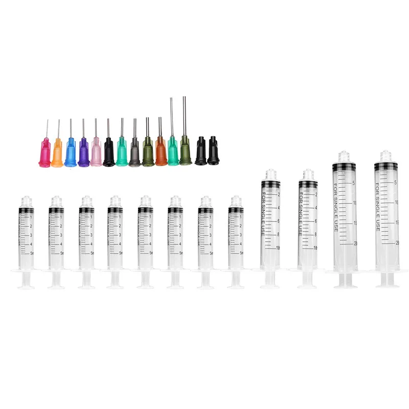 

26Pcs/Set Industrial Dispensing Syringe Set 5ml/8ml/10ml/20ml Screw Syringe Dispensing Adhesives Glue Welding Soldering Paste