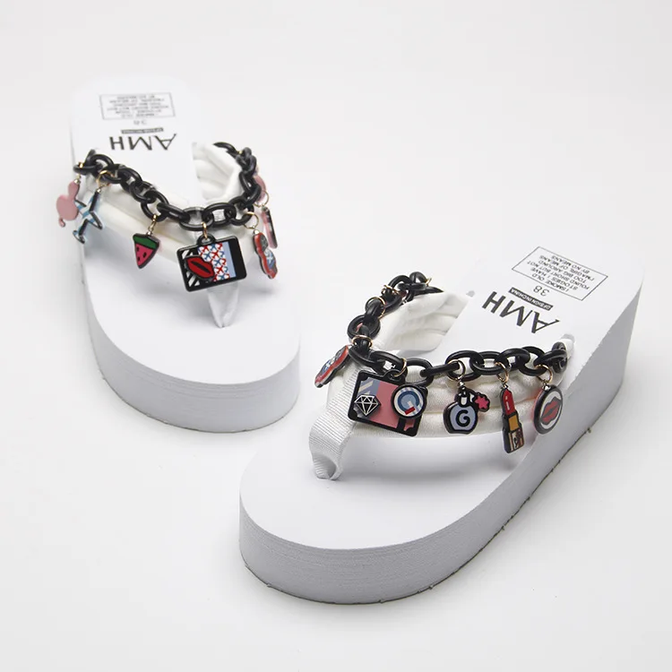 Korea White Wedge Slip On Flip Flops Slippers Womens Summer Antiskid Slipper Platform Shoes Cheap55