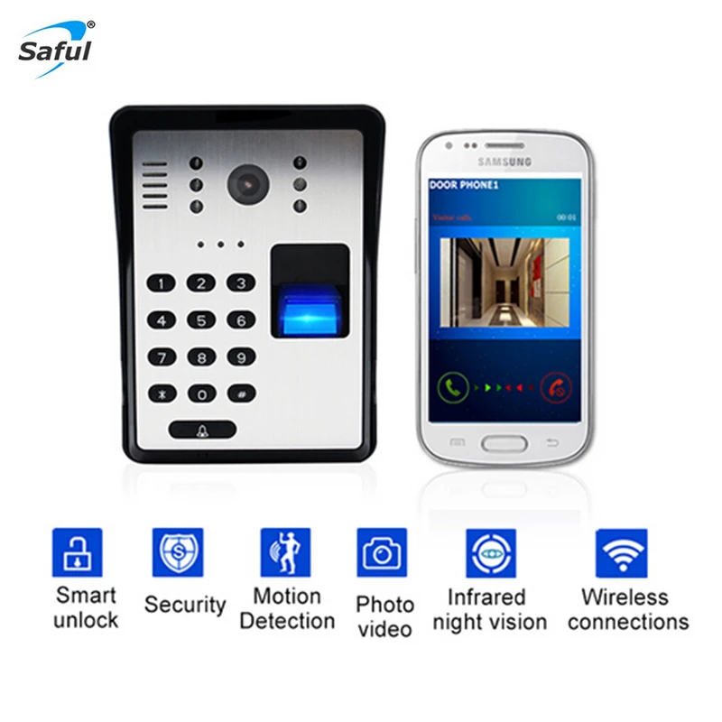 Wireless Wifi Video Door Phone Video Doorbell RFID Password Door Phone Intercom Fingerprint Unlock IR Wireless Doorbell for Home Wireless Wifi Video Door Phone Video Doorbell RFID Password Door Phone Intercom Fingerprint Unlock IR Wireless Doorbell for Home