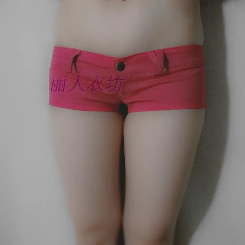 Горячие сексуальные джинсовые обтягивающие шорты HotpantsCasual, низкая талия, Микро Мини Вечерние шорты, женские эротические шорты - Цвет: Красный