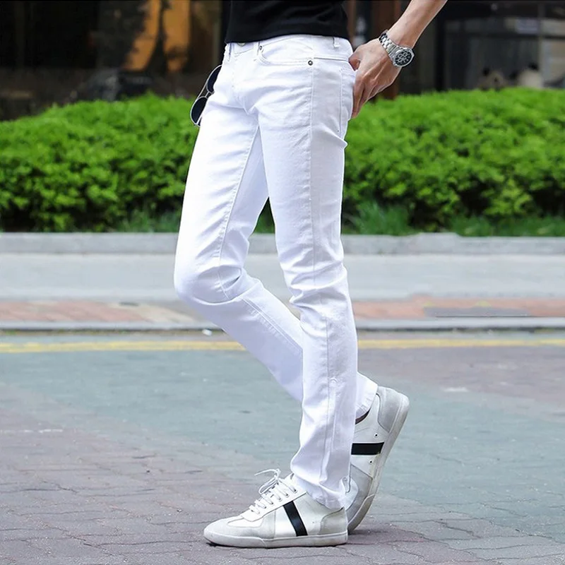 2021 New White Ripped Jeans Men With Holes Fashion Skinny Famous Designer  Brand Slim Fit Destroyed Torn Jean Pants For Male - Jeans - AliExpress