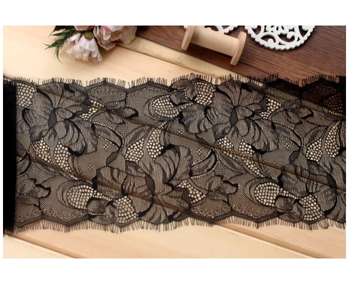 6 M/lot Latest african swiss lace fabrics Off black white color hollow out eyelash material NEW!!! fabric bride | Дом и сад