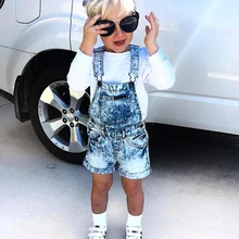 Джинсовые комбинезоны для маленьких мальчиков и девочек; комбинезон; шорты; комбинезоны; одежда для маленьких мальчиков и девочек; От 6 месяцев до 6 лет