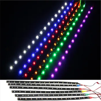 

Waterproof 30cm Flexible LED Car Decoration Strip light 15 Led 30cm SMD 2835 3528 Auto Daytime Running lights 10pcs/lot