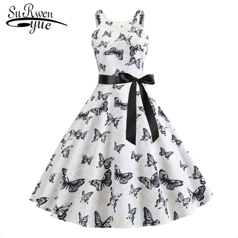 

vestidos de verano summer dress 2019 sleeveless bow high waist A-Line women dress vestidos elegantes summer dress women 4266 50
