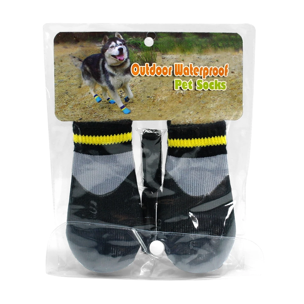4 шт./компл. открытый водонепроницаемые носки для собаки для домашних животных Одежда для дождливой погоды Нескользящие Хлопок эластичный Собака Обувь Щенок мягкий теплый носок