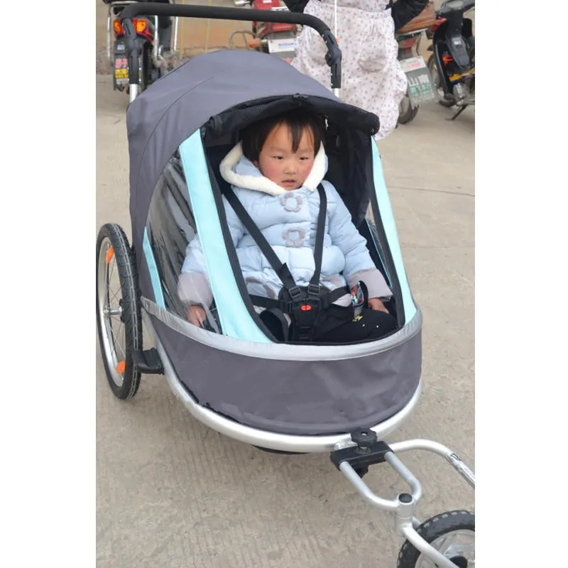 spesifikasi Lipat Sepeda Trailer, anak Jogging Stroller, Combo 2 in 1 Anak Jogger Trailer, bisa tahan 2 anak kereta dorong bayi trailer
