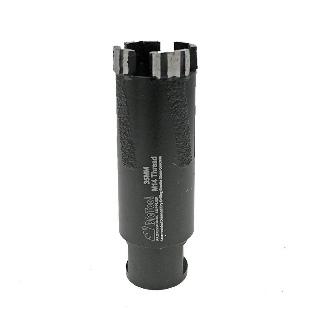 DIATOOL 1pc Laser Welded Diamond Dry Drilling Core Bits M14 Connection Drill Bits For Drilling Hard Granite Marble Hole Saw