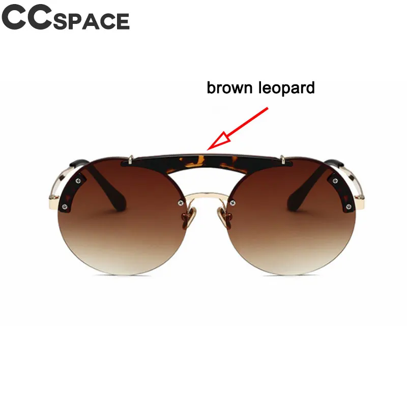 Ретро Круглые Солнцезащитные очки для мужчин и женщин модные очки авиаторы UV400 Винтажные очки Oculos 47812 - Цвет линз: brown leopard tea