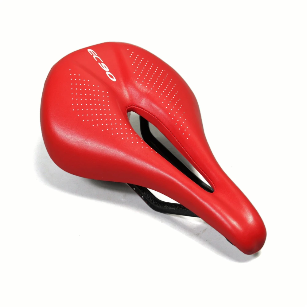 EC90 Carbon+Leather Bicycle Saddle Comfort Soft Road Mountain Bike Seat Saddles MTB Bike Cycling Saddle PU Cushions (2)
