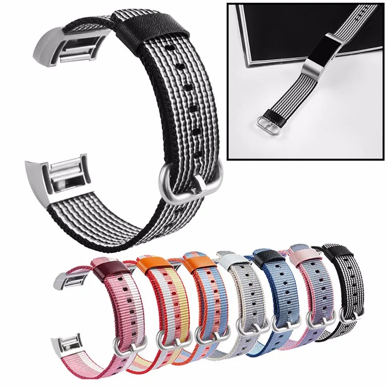 

New High Quality Nylon Weave Band Wrist Strap Needle For Fitbit Charge 2 Buckle Royal Woven Bracelet Strap Band #Y8
