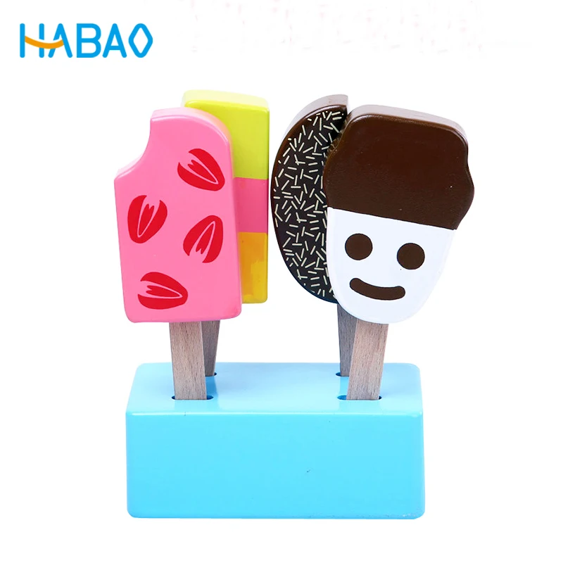 

Wooden Food Ice Cream Kitchen Educational Gifts Preschool Kindergarten For Girls Children Boys Children Pretend Play toys