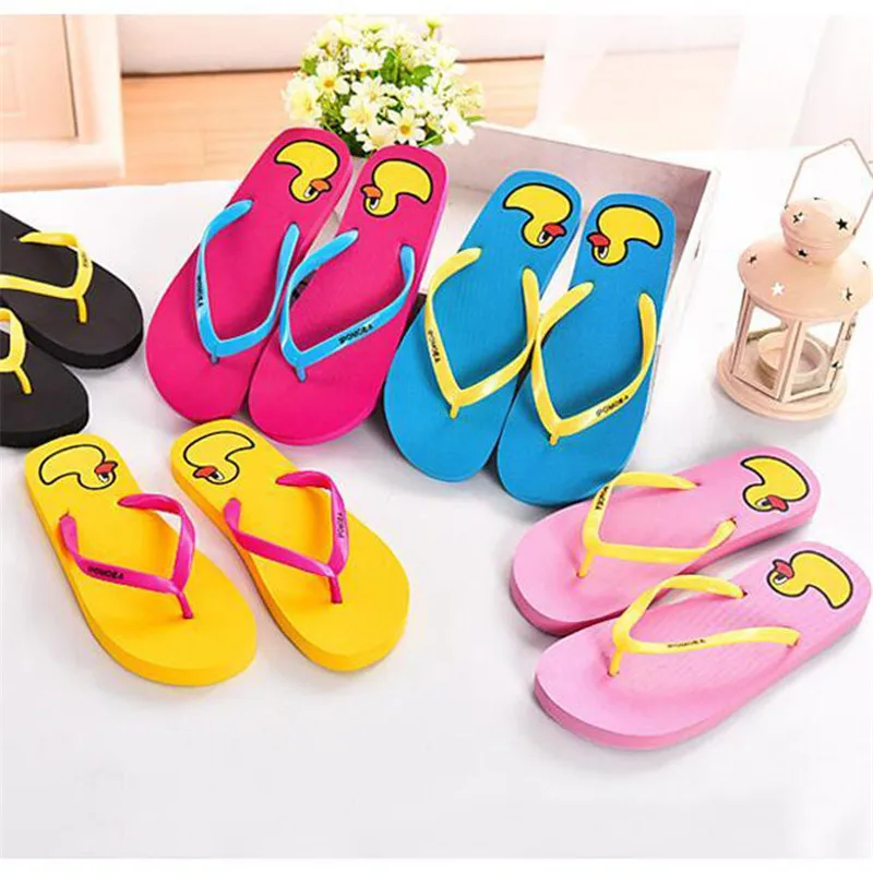 

Cartoon Slides Women Summer Slippers Cute Chick Soft Sole Home Slippers Indoor & Outdoor Ladies Sandals Women Shoes Flip Flops