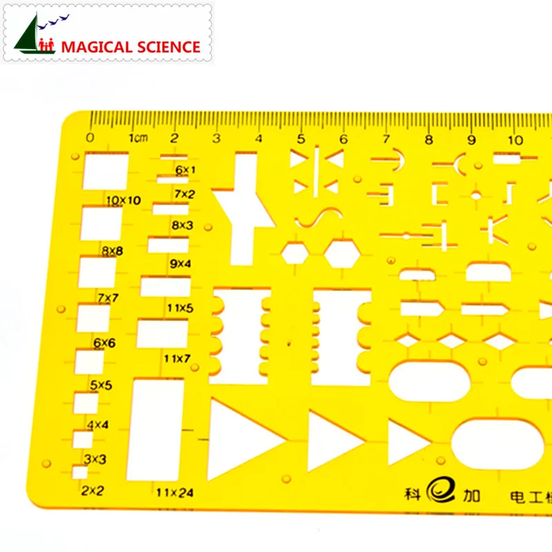 17cm plastic Electrical Drawing Ruler Students Physical Circuit design